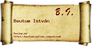 Beutum István névjegykártya